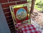 VINTAGE 1992 BUDWEISER KING OF BEERS BIRD HUNTING PHEASANT GOLD BAR MIRROR SIGN