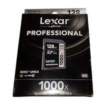 Lexar Professional 1000x 128GB SDXC UHS-II/U3 Card Up to 150MB/s read w/Image