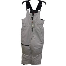 NEW SwissTech S 6/7 Gray Zip Front Snow Bibs Ski Snowboard Pant boy girl kid