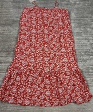 OVS Love People Not Labels Dress Womens Large Red Sleeveless Long Maxi Viscose
