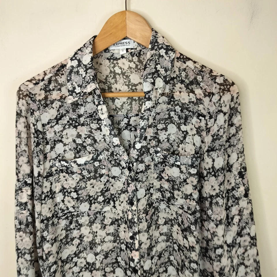 Camisa Express Portofino Floral Abotonada Mediana Mujer Manga con Pestaña Foto 2 de 4