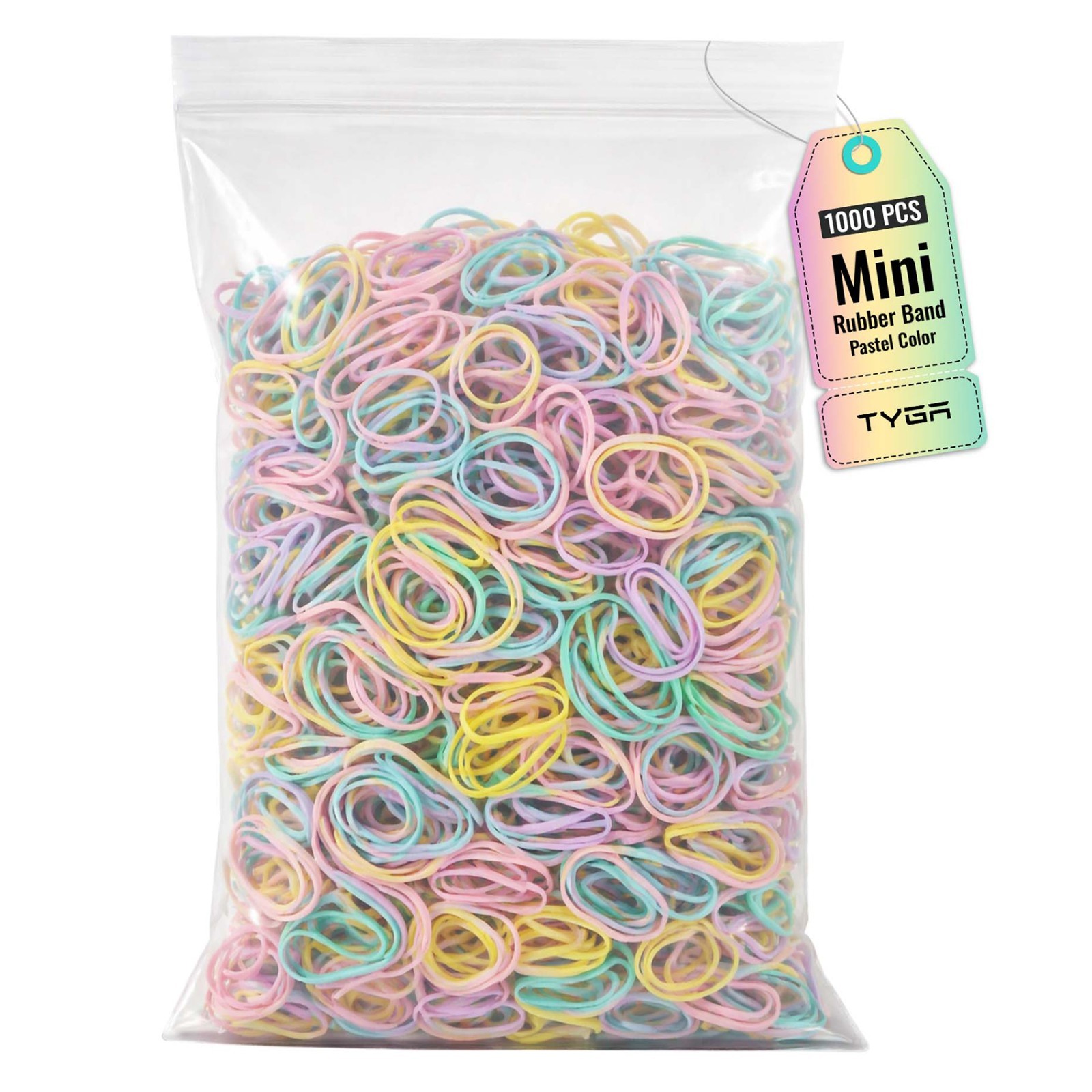 TYGA Pack of 1000 Pastel Mini Hair Rubber Bands Soft Elastic Bands for Kids DIY