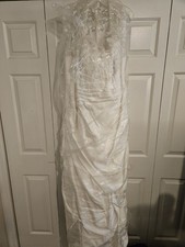 Lace Bridal Gown with Beaded Bodice and Ruched Skirt