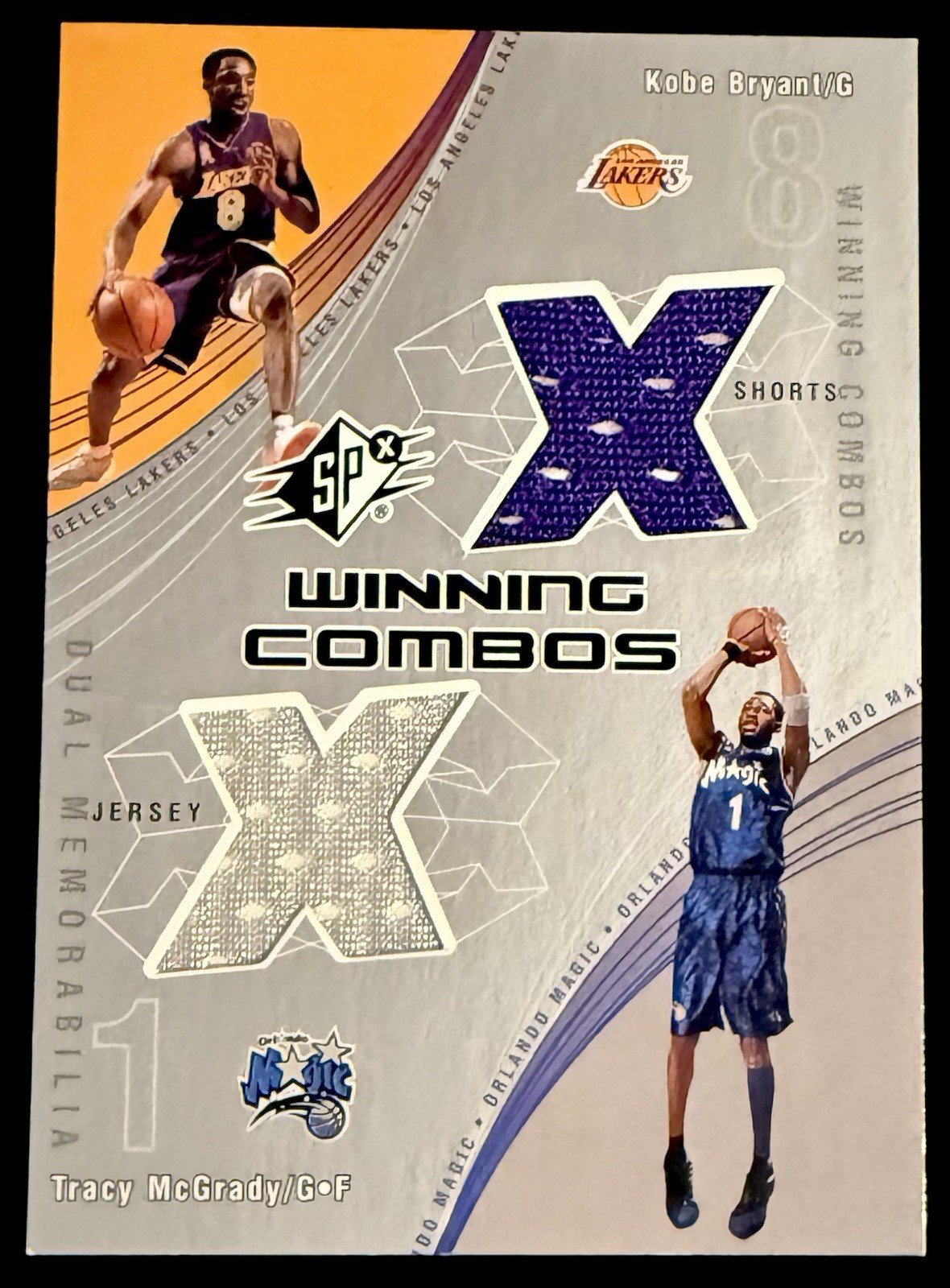 Kobe Bryant / Tracy McGrady 2002-03 SPx Winning Combos Game Worn Shorts Jersey