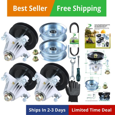 #ad #ad 3 Pack Pre Greased 918 06978 Spindle Assembly with 756 05034A Idler Pulley 95... $221.88