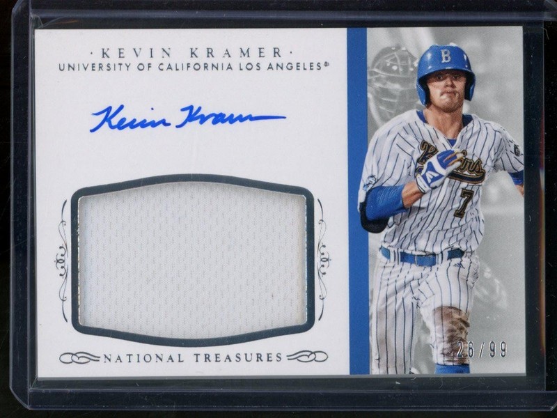 2015 National Treasures Collegiate Kevin Kramer Baseball Materials Auto /99 #KK