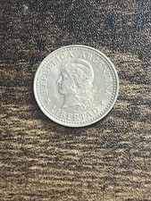 1958 Argentina 5 Five Centavos Copper-Nickel Clad Steel Actual Coin TC1119*