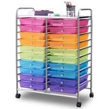 Office Rolling Cart 20 Storage Drawers Scrapbook Paper Studio Organizer Mutli