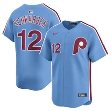 Mens Schwarber #12 Light Blue Limited Baseball Jersey