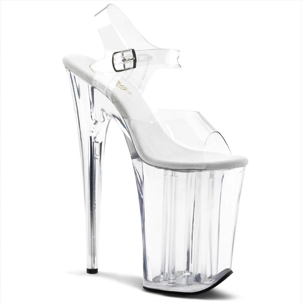 Sale INFINITY-908 Pleaser Damen High Heels Plateau Riemchen Sandaletten klar 39 - Bild 1 von 1
