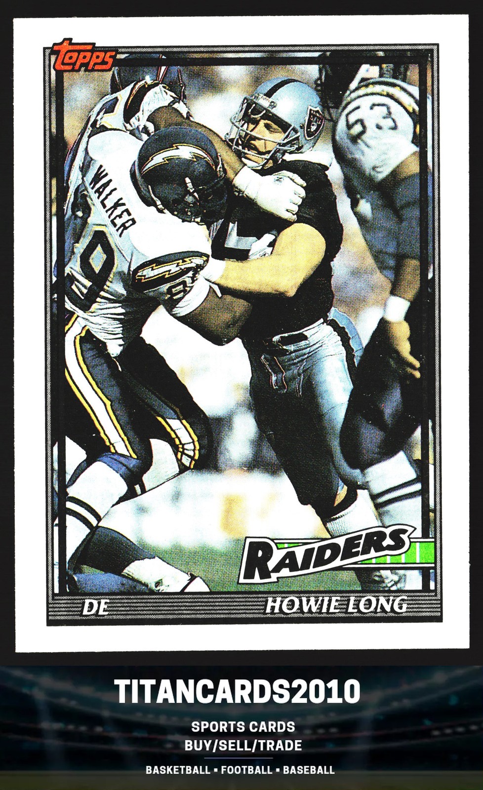Howie Long 1991 Topps Los Angeles Raiders #95