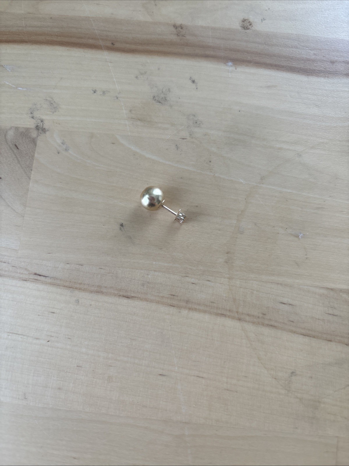 Large Solid 14k Yellow Gold Stud Earring - image 5