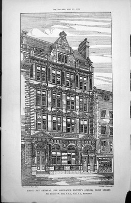 Druck Legal General Life Assurance Soc Offices Fleet Street R Edis Arch 1886