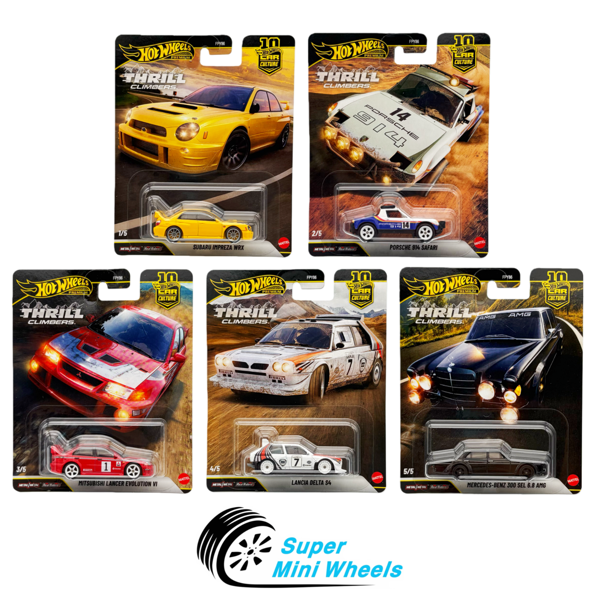Hot Wheels KUSTOM KULTURE 2022年製 Hot Wheels 1:64 Car Culture 2026 Q Case – Thrill Climbers - 5 Cars