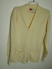 Vintage Milwaukee Knit Sweater Cardigan Letter Sport Varsity College 1950 Ivory