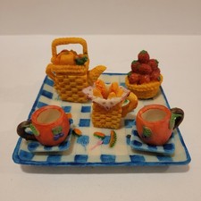 New in Box Vintage Miniature Tea Set Summer Picnic 10 Piece Set 4 "