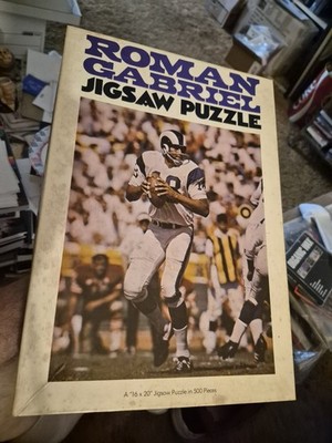 Vintage 1972 Roman Gabriel 500 Pc Football Jigsaw Puzzle 16X20 Los Angeles Rams