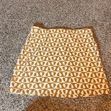 Elodie Skirt Large Beige Gold Heart Pattern Mini Corduroy Cute Trendy