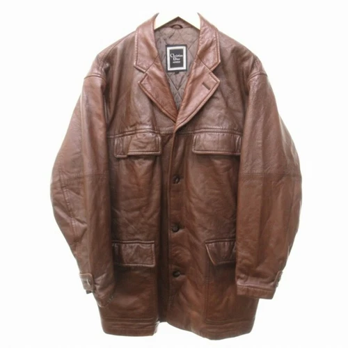 Christian Dior MONSIEUR cappotto pelle cervo vintage giacca jeans marrone taglia L