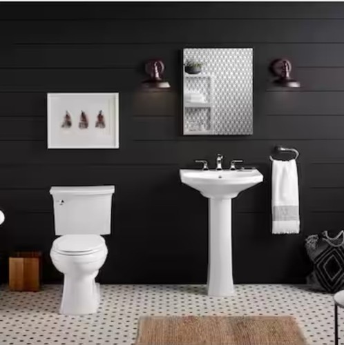 KOHLER Elmbrook 7 In. W X 8 In. D Rectangular Pedestal Sink Base In White - Picture 4 of 7