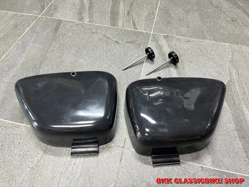 Cubierta lateral y perilla de cierre Honda Touring 90 C200 CA200 C201 negra nueva Foto 3 de 4