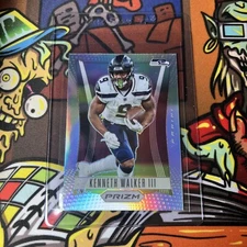🏈 2023 Panini Prizm KENNETH WALKER III #PF-2 SILVER Prizm Flashback SSP MINT!