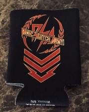Panic Switch Army Beer Can Koozie Black w/ Red & Yellow USA Made