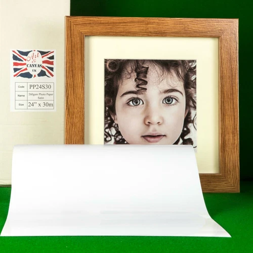 24" x 30m 260gsm Inkjet SATIN Photo Paper Roll  High Quality Instant Dry