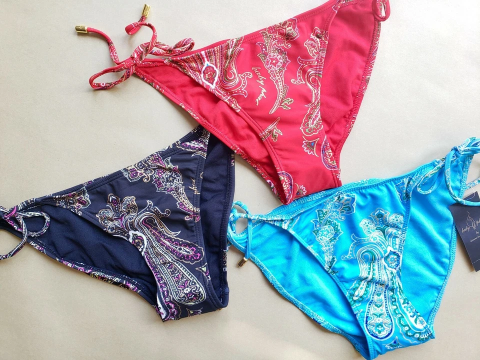 NUEVO CON ETIQUETAS Baby Phat BP Bikini Traje de baño S M L Traje de baño Negro Azul Rojo Dorado Paisley Foto 3 de 3
