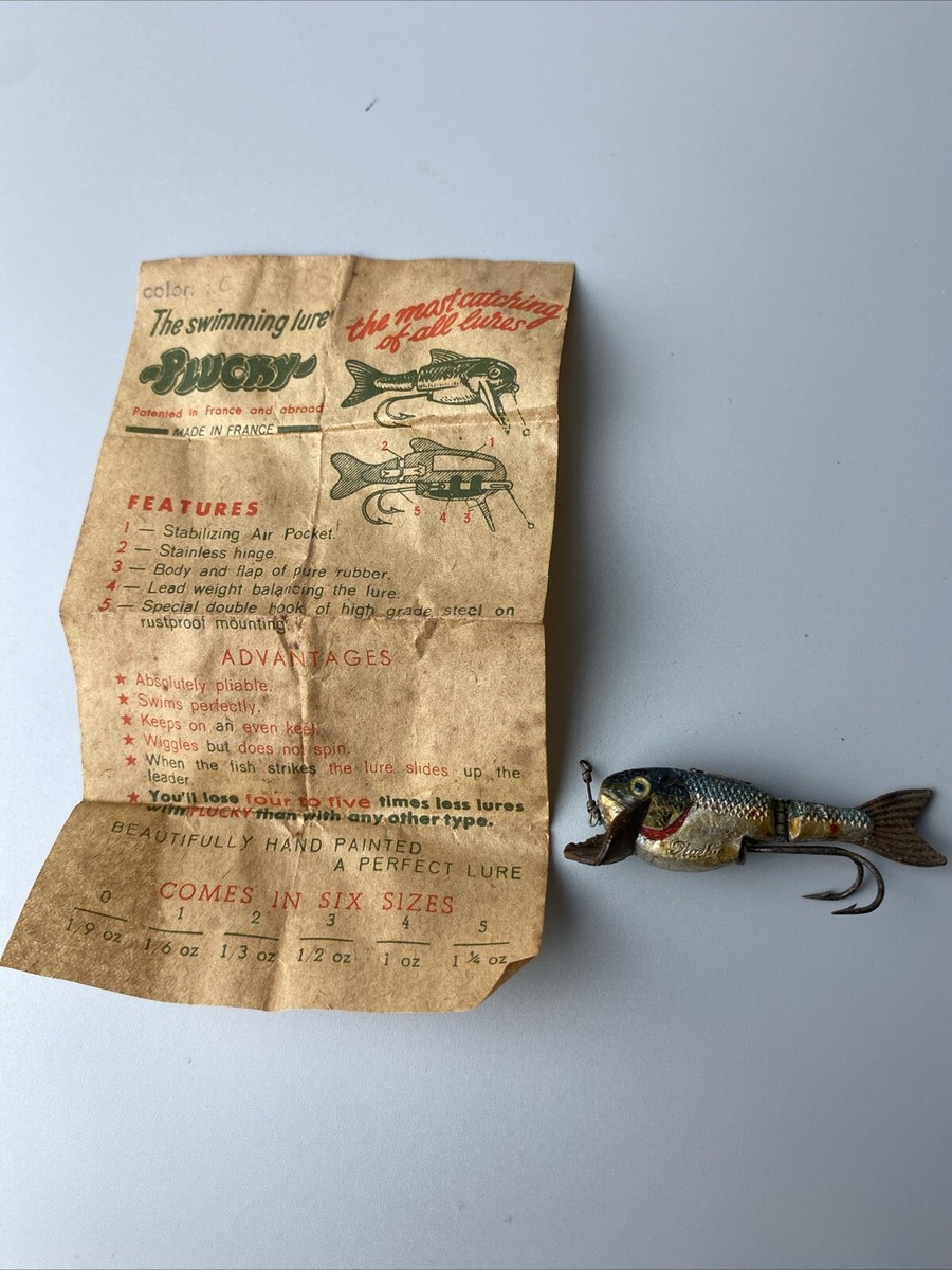 Vintage Plucky Jointed Minnow Fishing Lure Made In France Vintage Plucky Jointed Minnow Fishing Lure Made In France