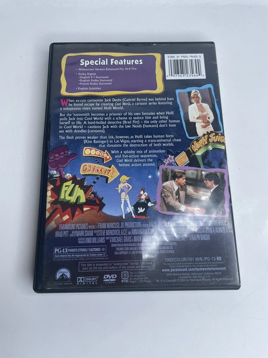 Cool World (DVD, 2003) Kim Basinger Brad Pitt Animated Comedy Fantasy NO  INSERT 97363235644 | eBay