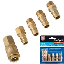 BlueSpot 5pc Euro Air Line Hose Fittings Compressor Connector Coupling 1/4" BSP