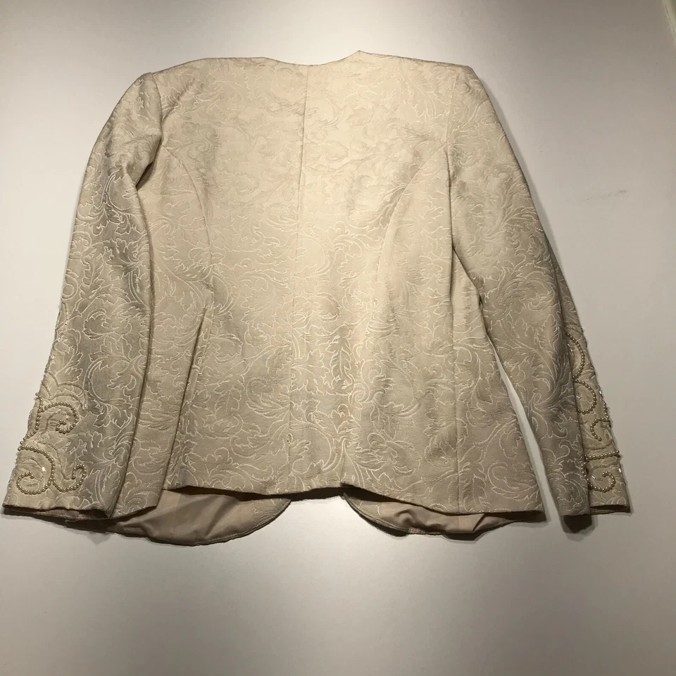 Conjunto Formal Karen Lawrence Floral Texturizado Adornado Chaqueta Falda Mujer Talla 14 Foto 3 de 4