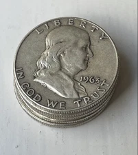 [Lot of 5] Franklin Half Dollar - 90% Silver - Choose How Many Lots of 5!