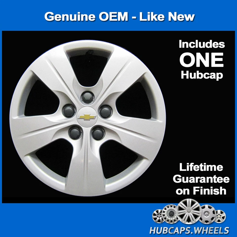 Hubcap for Chevrolet Cruze 2016-2019 - Genuine OEM 15-in Silver Wheel Cover 3302 - Image 2 of 4
