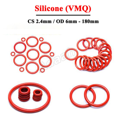 Silikon O Ring Schnurstärke 2,4mm Dichtungsring Dichtring O-Ringe OD 6mm - 180mm