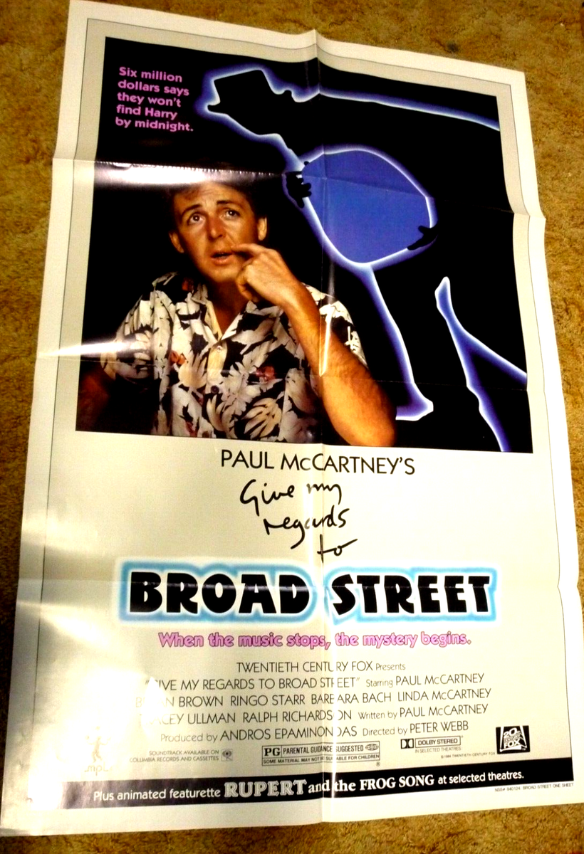 GIVE MY REGARDS TO BROAD STREET MOVIE POSTER 27X41 BEATLES PAUL