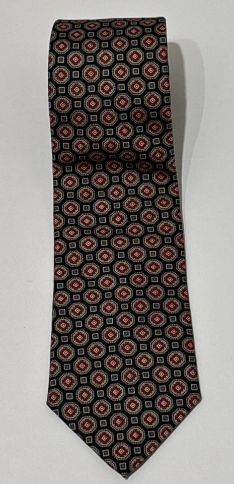 Corbata Evan Picone para hombre toda seda lujosa geométrica X larga EE. UU. 62” X 3,5” Foto 2 de 4