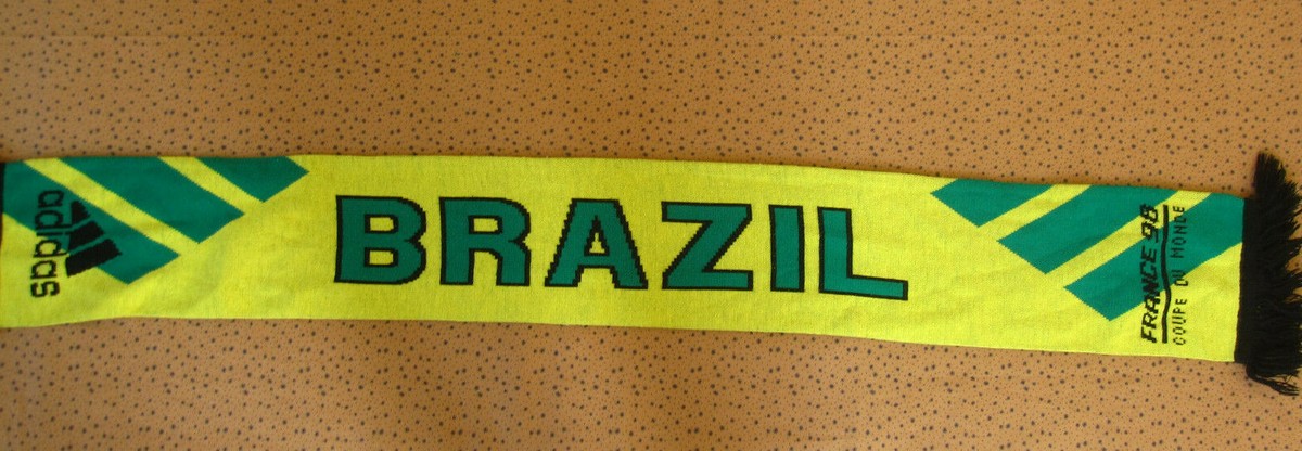 Écharpe Brésil Coupe Du Monde 1998 - Vintage Football - Supports Brazil - Années 90