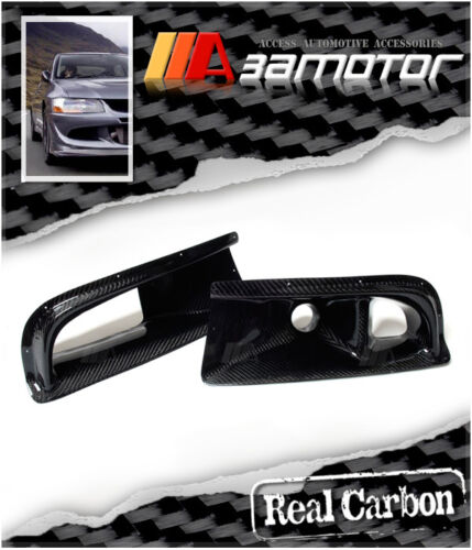 Carbon Fibre Front Bumper Air Intake Ducts fits Mitsubishi Evolution VIII EVO 8 - Picture 1 of 2