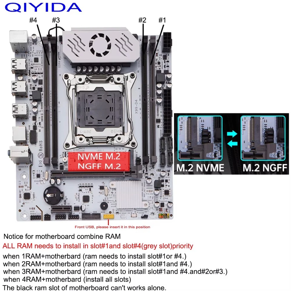 X99 Motherboard D4 Lga 2011 3 with M.2 Slot Support X99 C612chip Ddr4 Memory - Image 2 of 4