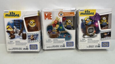 (Set of 3)Mega Bloks Sets x Minions Movie Snowball Fight, Silly TV &Jelly Jiggle