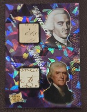 2021 Pieces of the Past #362 Dual Relic 1/1 John Hancock Thomas Jefferson