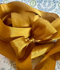 6 Yards Real Silk Ribbon 1.25" Width Harvest Gold, Wreaths, Décor, Watch Video