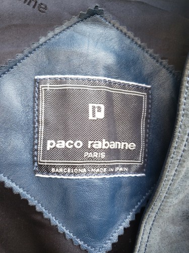 Paco Rabanne Paris Vintage 70s 80s Suede Blue Coat Jacket Size 44 Rare! - Picture 7 of 12