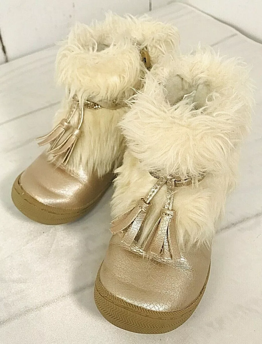 Cat Jack Gold Glitter Boots Toddler Girl s Size 7 Zippers Faux