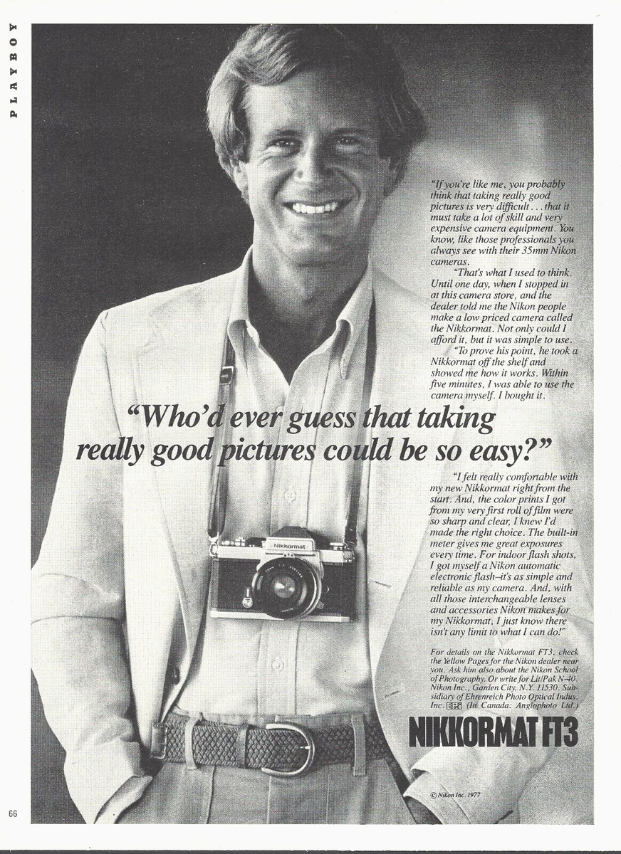 1977 Nikon Nikkormat FT3 Camera vintage Print AD 70's