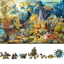 Wooden Jigsaw Puzzle for Adults by FoxSmartBox - 212 Pieces - Ocean Life