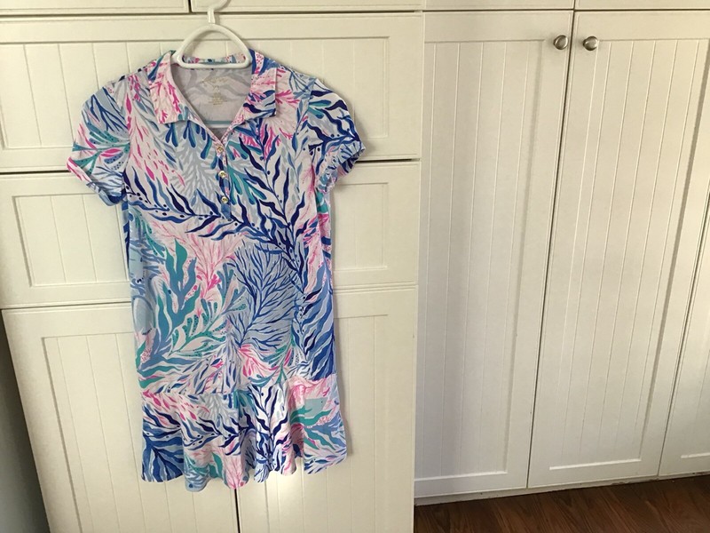 Lilly Pulitzer Girls Multicolored Collared Cap Sleeve Dress Size 12-14