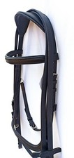 Anatomical shaped Leather Bridle Crownshap head  piece fully Padded with reins